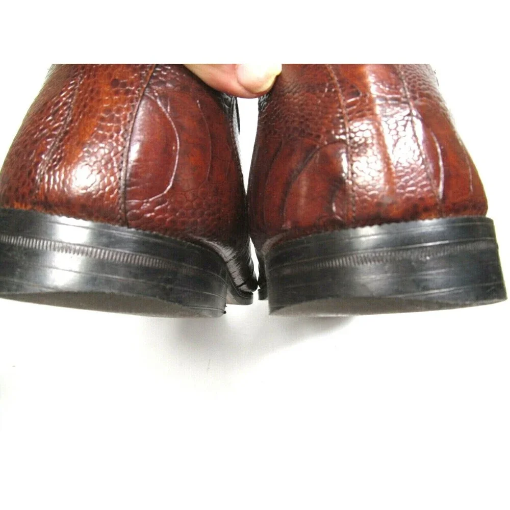 Florsheim Brown Reptile Print Leather Cap Toe Oxfords Mens Size US 12 D